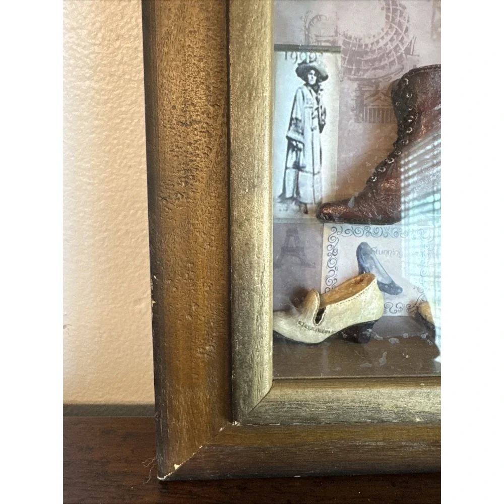 Arister Gifts Fashion Shoes Boots Framed Shadow Box 3D Diorama 10.5